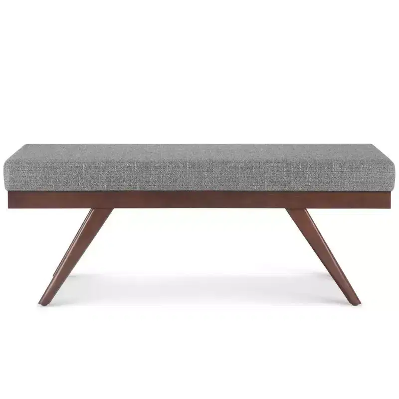48 Nadine Mid Century Ottoman Bench Faux Air Leather - Wyndenhall