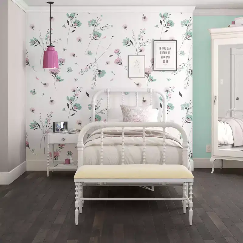 DHP Jenny Lind Metal Bed, White, Twin