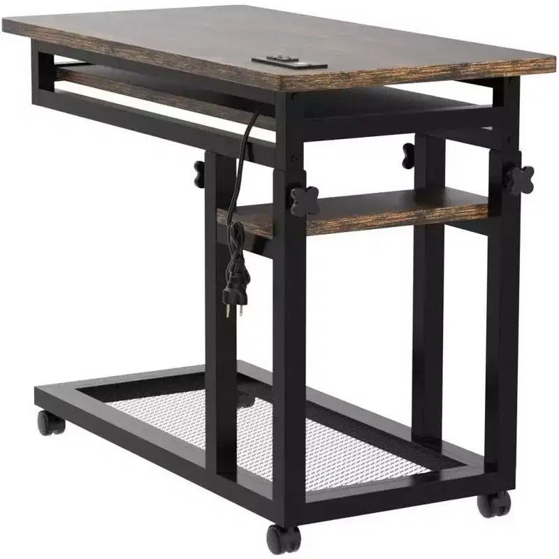 Tribesigns Mobile Portable Desk, Height Adjustable Laptop Table with Wheels