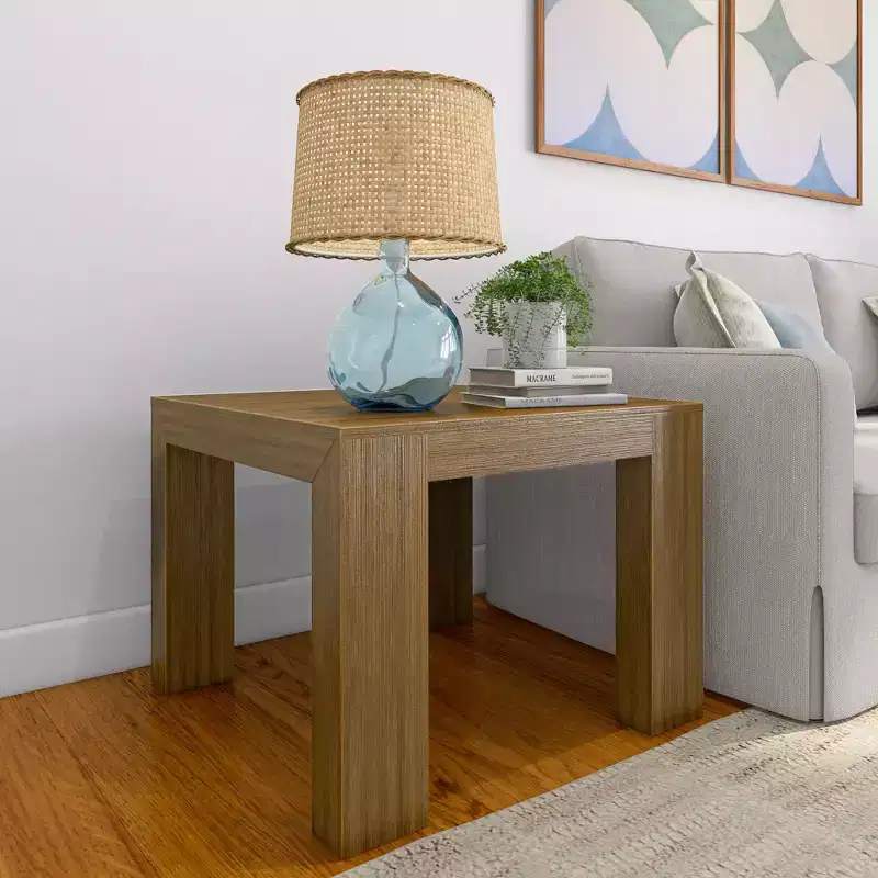Modern Solid Wood Square Corner Table, 32 Side Table for Living Room, End Table