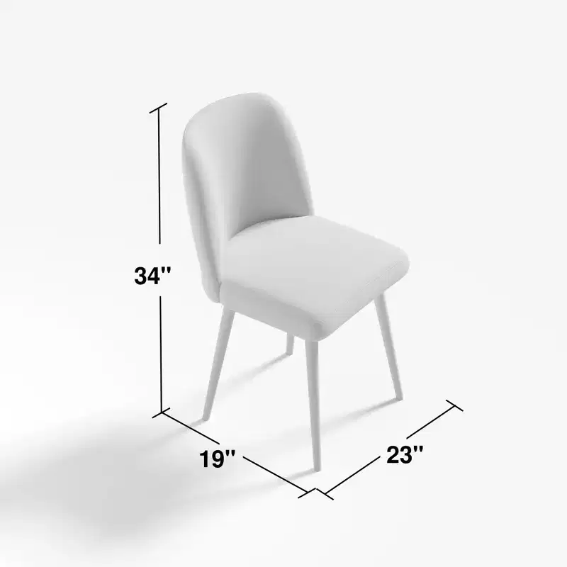Pexfix Linen Upholstered Dining Chairs with Black Legs Set of 2