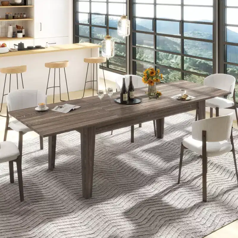 Large Extendable Dining Table, MDF Kitchen Table