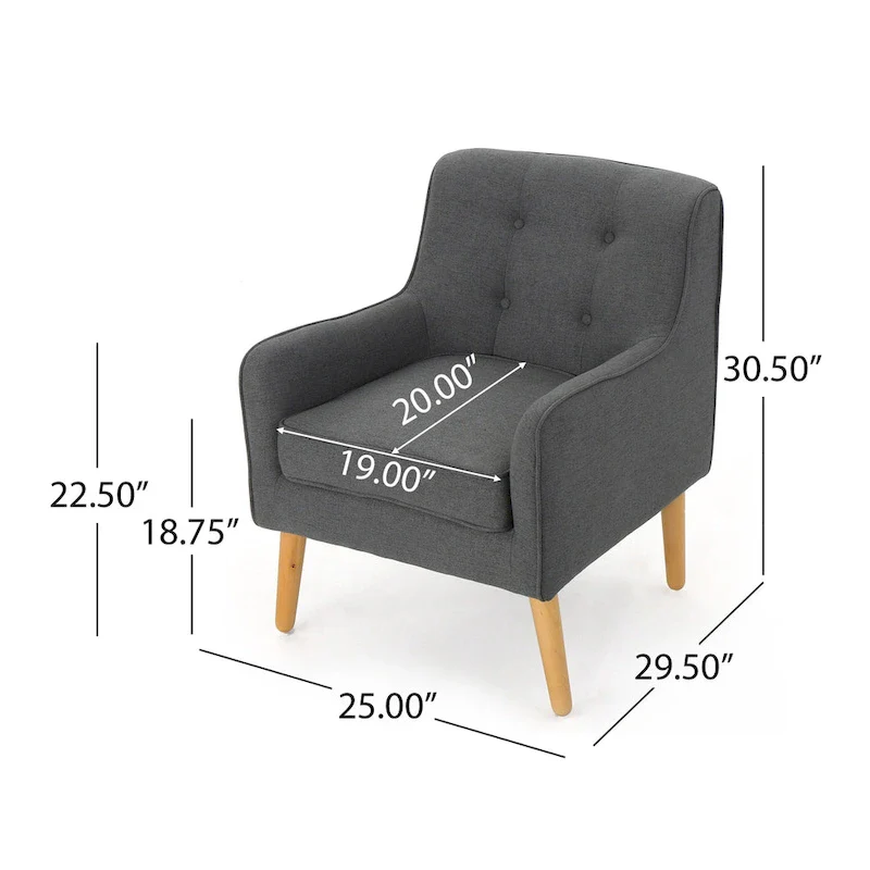 Upholstered Button-Tufted Accent Chair with Iron Hairpin Legs