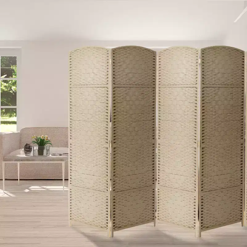Sorbus 8 Panel Extra Wide Room Divider 6 ft. Tall - Privacy Screen, Extra Wide Double Hinged Panels, Diamond Double-Weaved