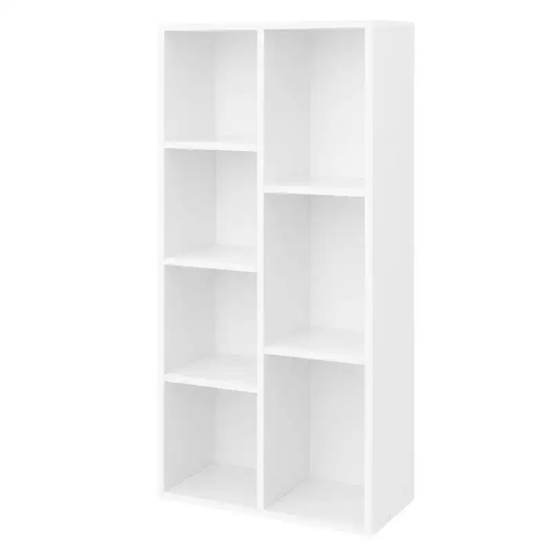 7-Compartment Freestanding Cube Bookcase White