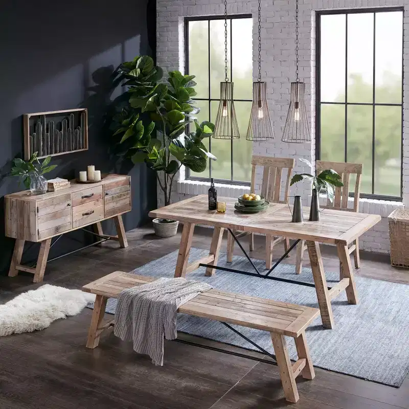 Ink+Ivy Set of 2 Sonoma Dining Side Chair Natural/Gray: Upholstered, Wood Frame, Foam Cushion