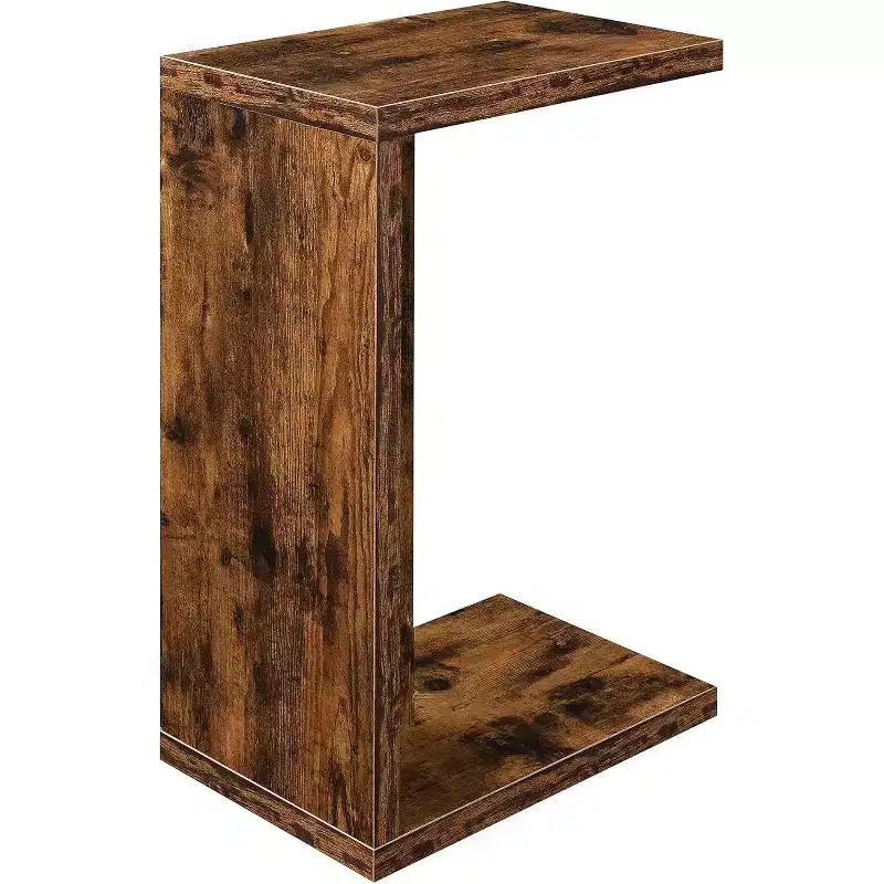 HomeStock Belmont Contemporary C Shaped End Table with Easy Sofa Access, Versatile Chairside Design and Minimalist Modern Style