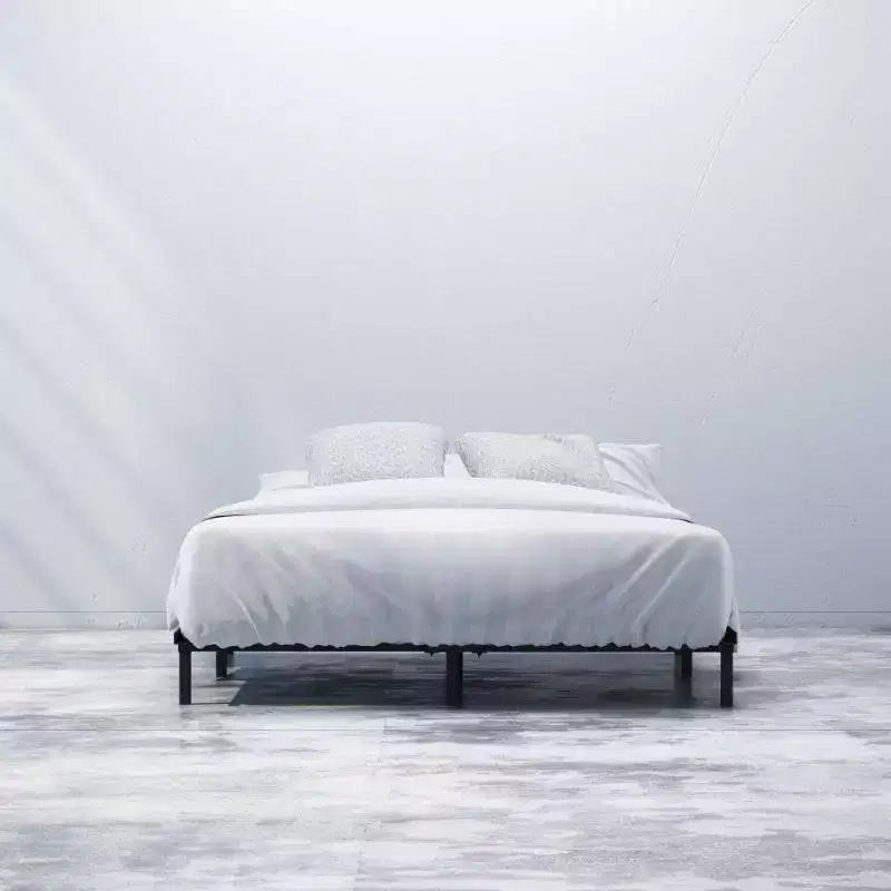 King 7 Compack Metal Bed Frame Black - Zinus: Steel Construction, 9-Leg Support, Toe-Friendly Design