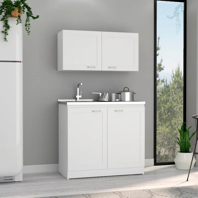TUHOME Zurich Cabinet Set with 2 Inner Shelves - N/A
