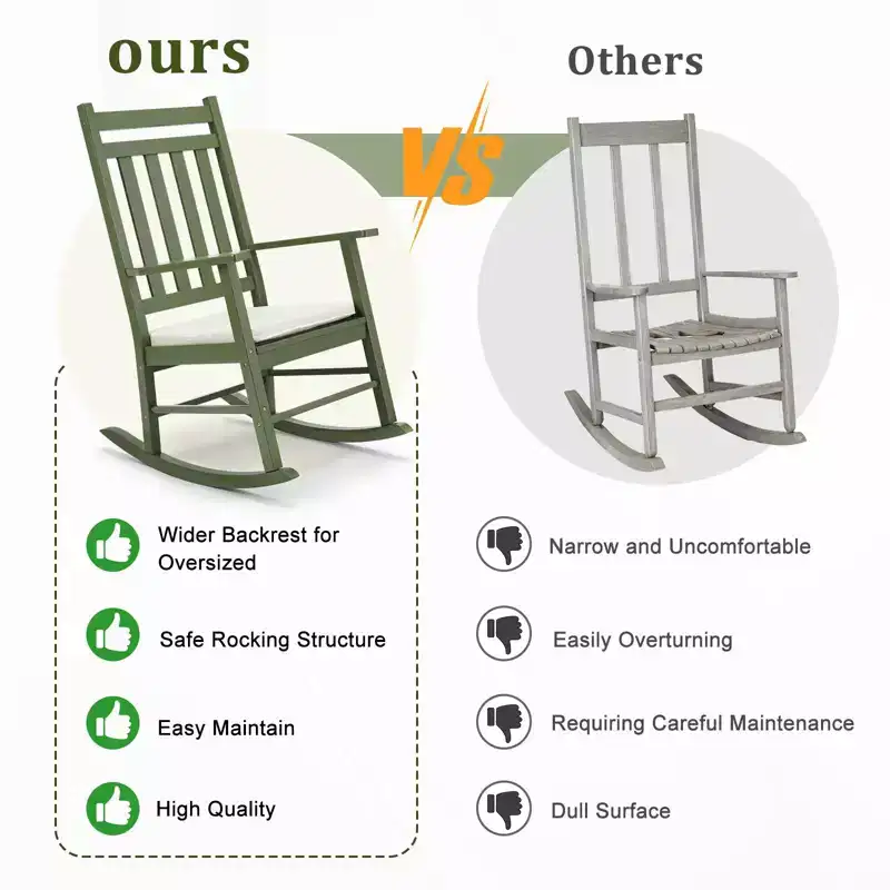 Karl Home | Solid Wood Patio Rocking Chair