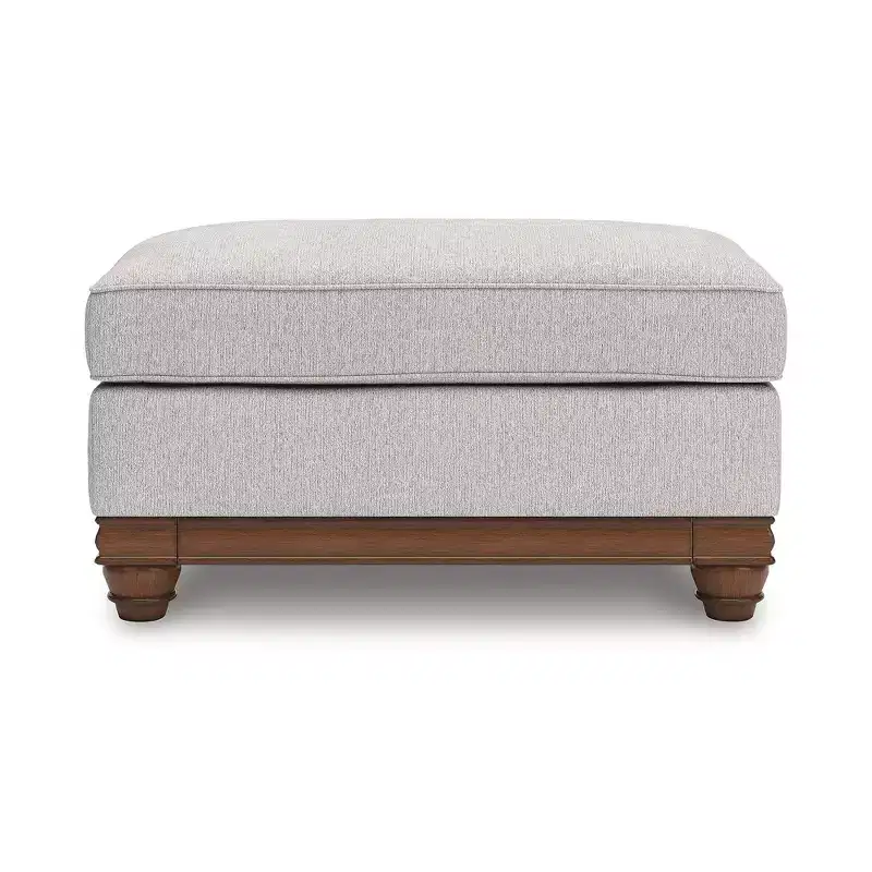 Signature Design by Ashley Meadowview Ottoman, Textured Polyester Upholstery, Sandstone