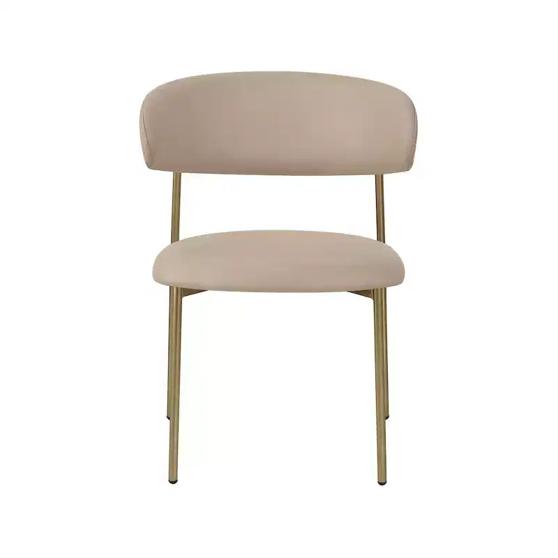 Taupe Vegan Leather Dining Chair, Set of 2