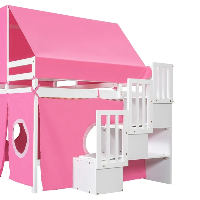 Loft Bed with Tent and Tower