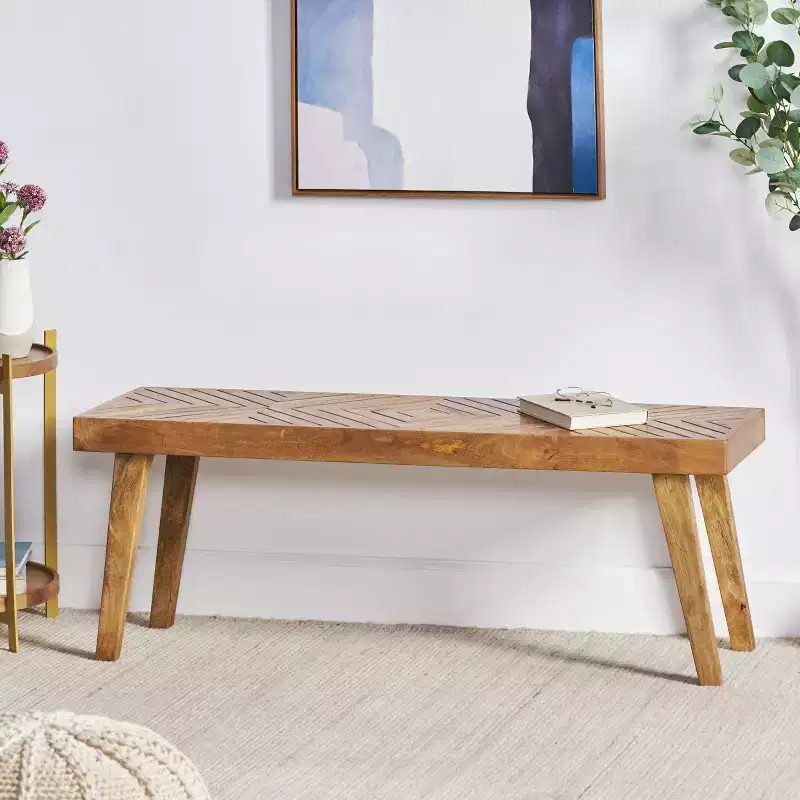 Boho Handmade Mango Wood Bench