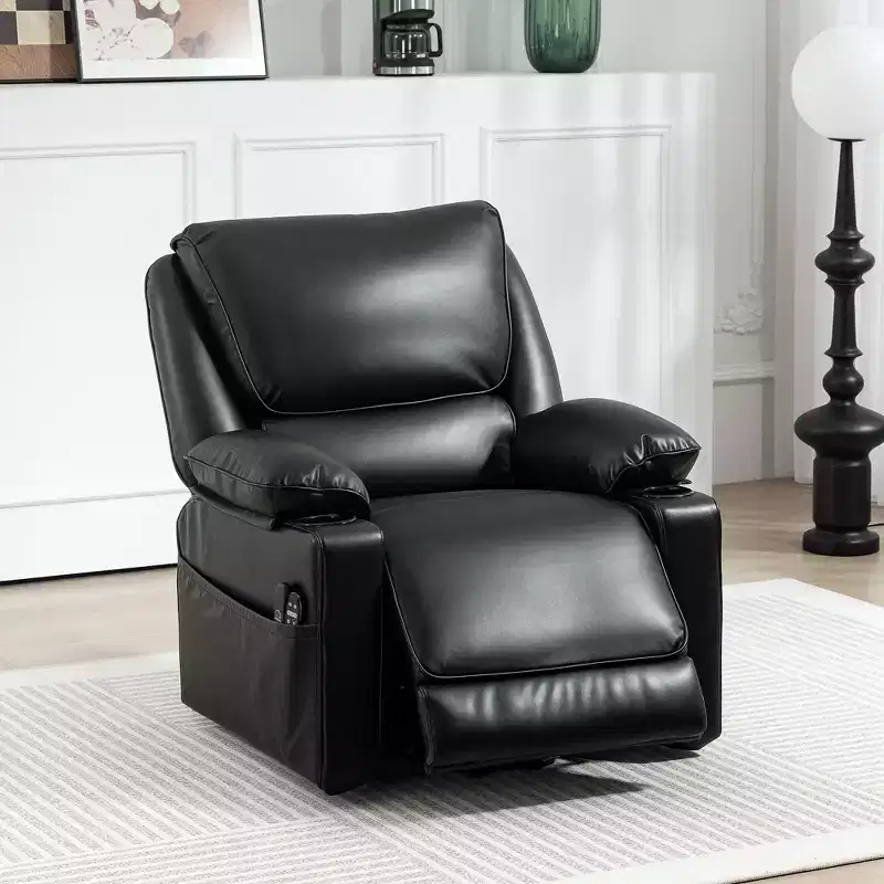 Power Lift Recliner Chair, Electric Heated Massage Reclining Chair with Remote, Side Pockets, Pocket Spring