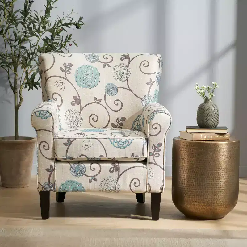 Contemporary Fabric Upholstered Club Chair