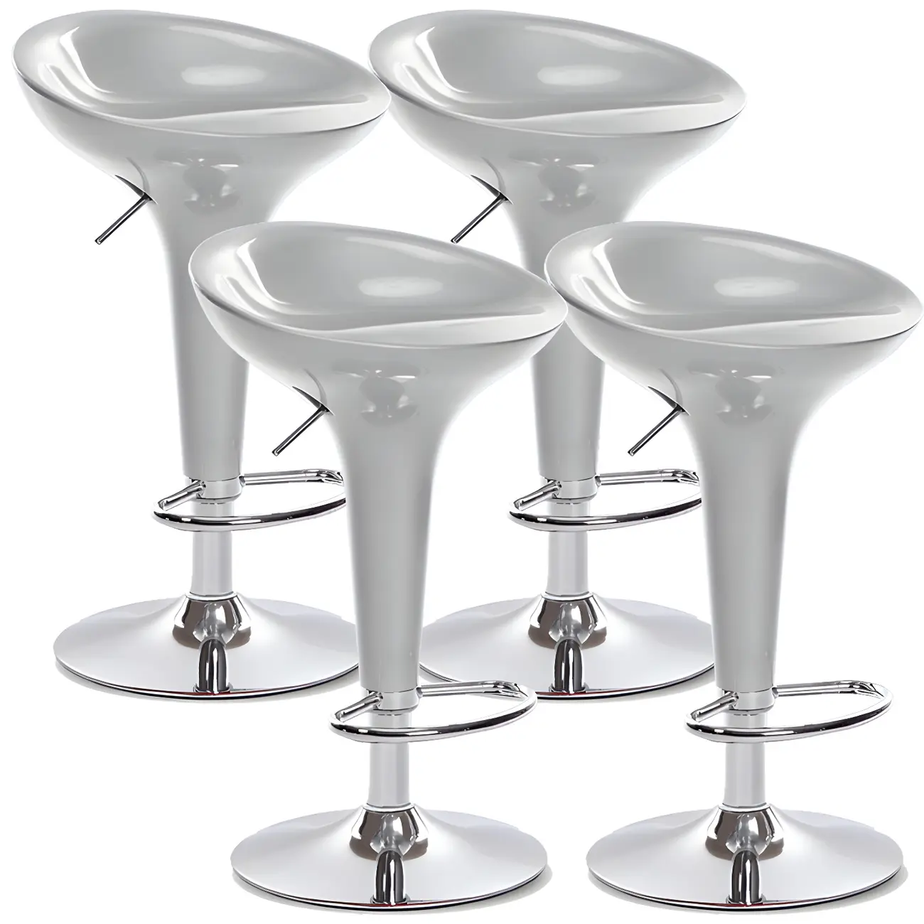Plastic Chrome Swivel Bar Stool Height Adjustable