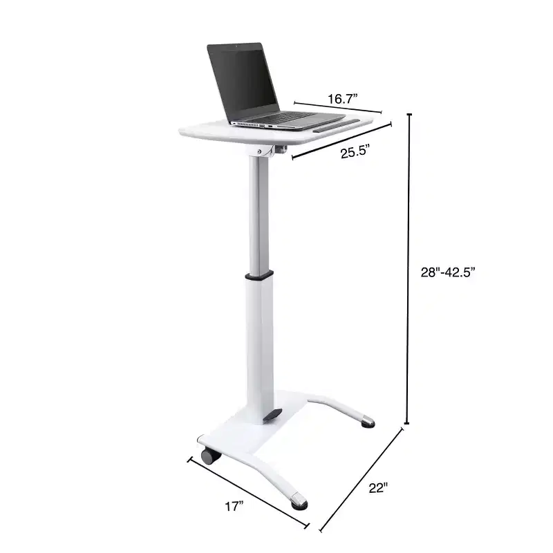 Pneumatic Adjustable Height Tilting Laptop Lectern Podium 25.5