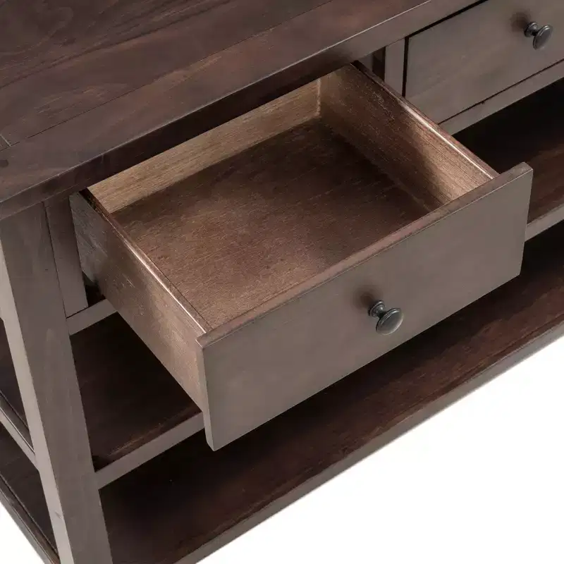 Whisen Modern Design Console Table with 3 Drawers and 2 Open Shelves