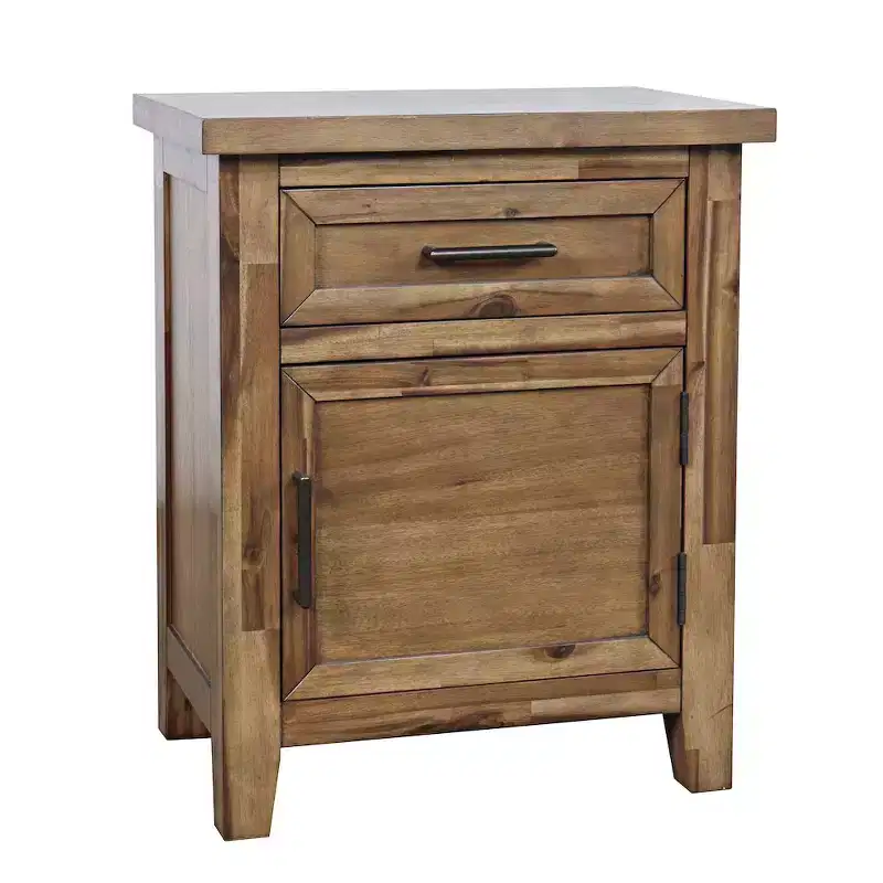 Jofran,Claremont Transitional Rustic Wood Accent End Table with Storage