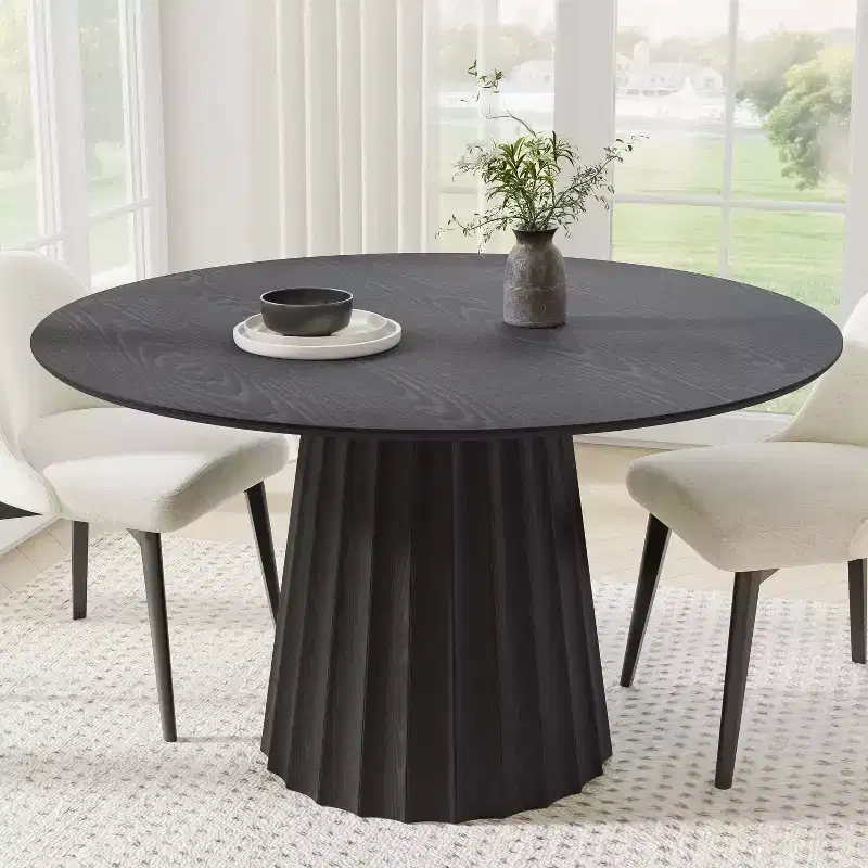 Dovelina Mid-Century Round Dining Table Wood Kitchen Table Dining Room Table for 4 People - 52