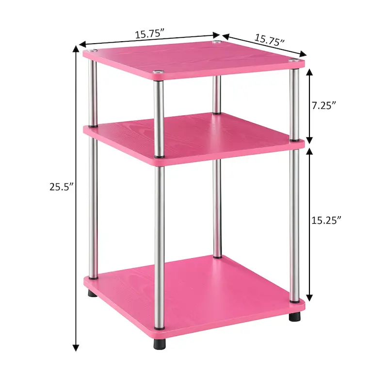 Convenience Concepts Designs2Go No Tools 3 Tier End Table