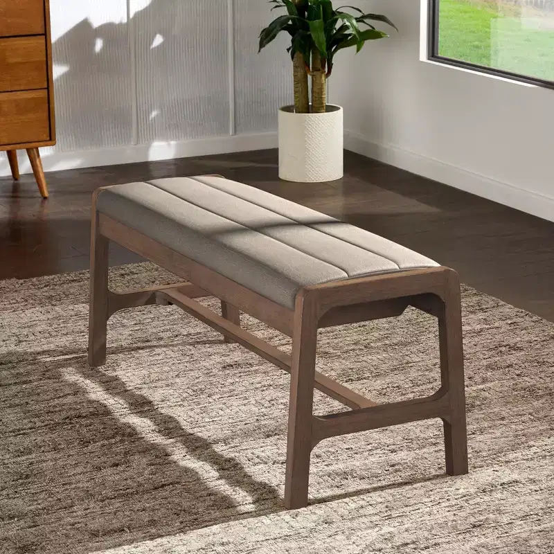 Modern Scandinavian Wood Finish Bench