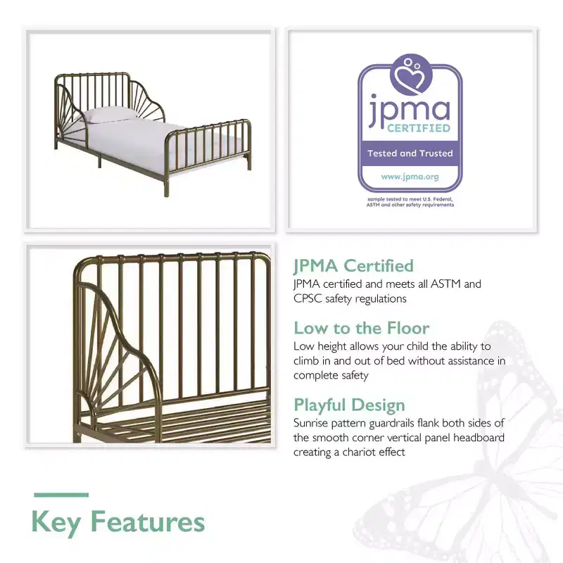 Little Seeds Quinn Metal Toddler Bed