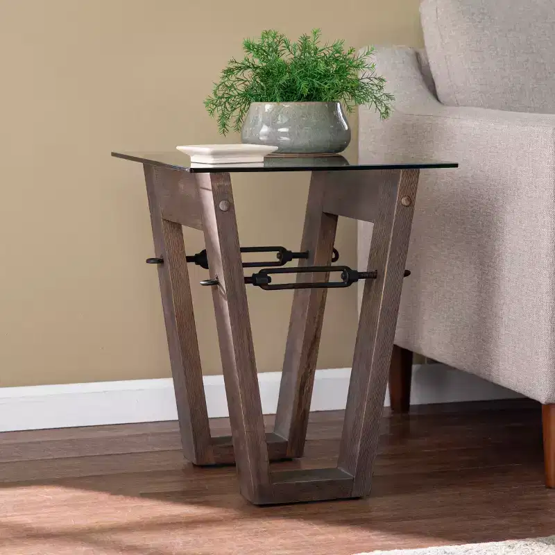 Garrinston Reclaimed Wood End Table - Brown - SEI