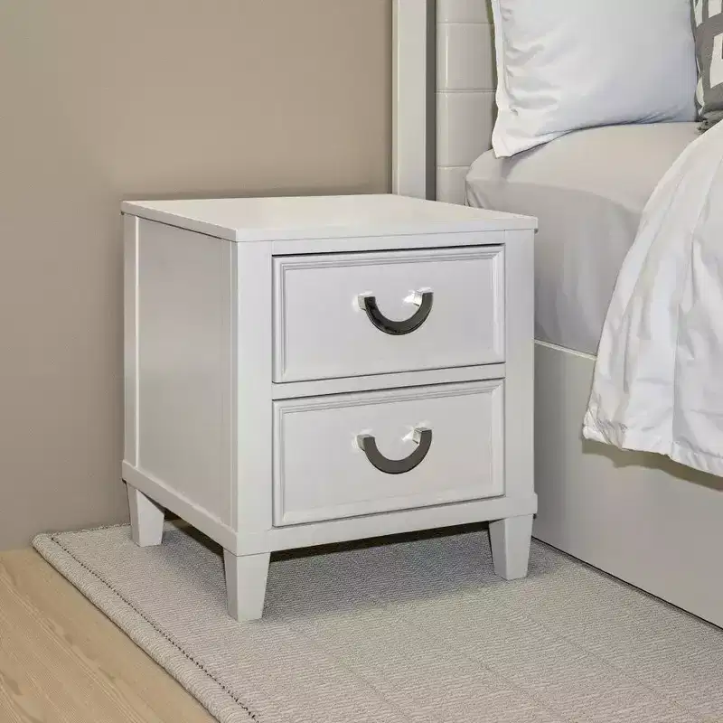 Royal Hampton Nightstand with 2 Drawers, Molded Details,Solid Wood