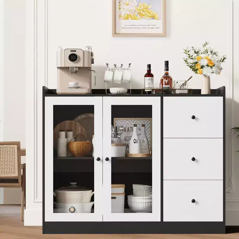 43 Sideboards, Accent Cabinets with Glass Doors, Kitchen Sideboards, Wooden Coffee Bar Cabinets