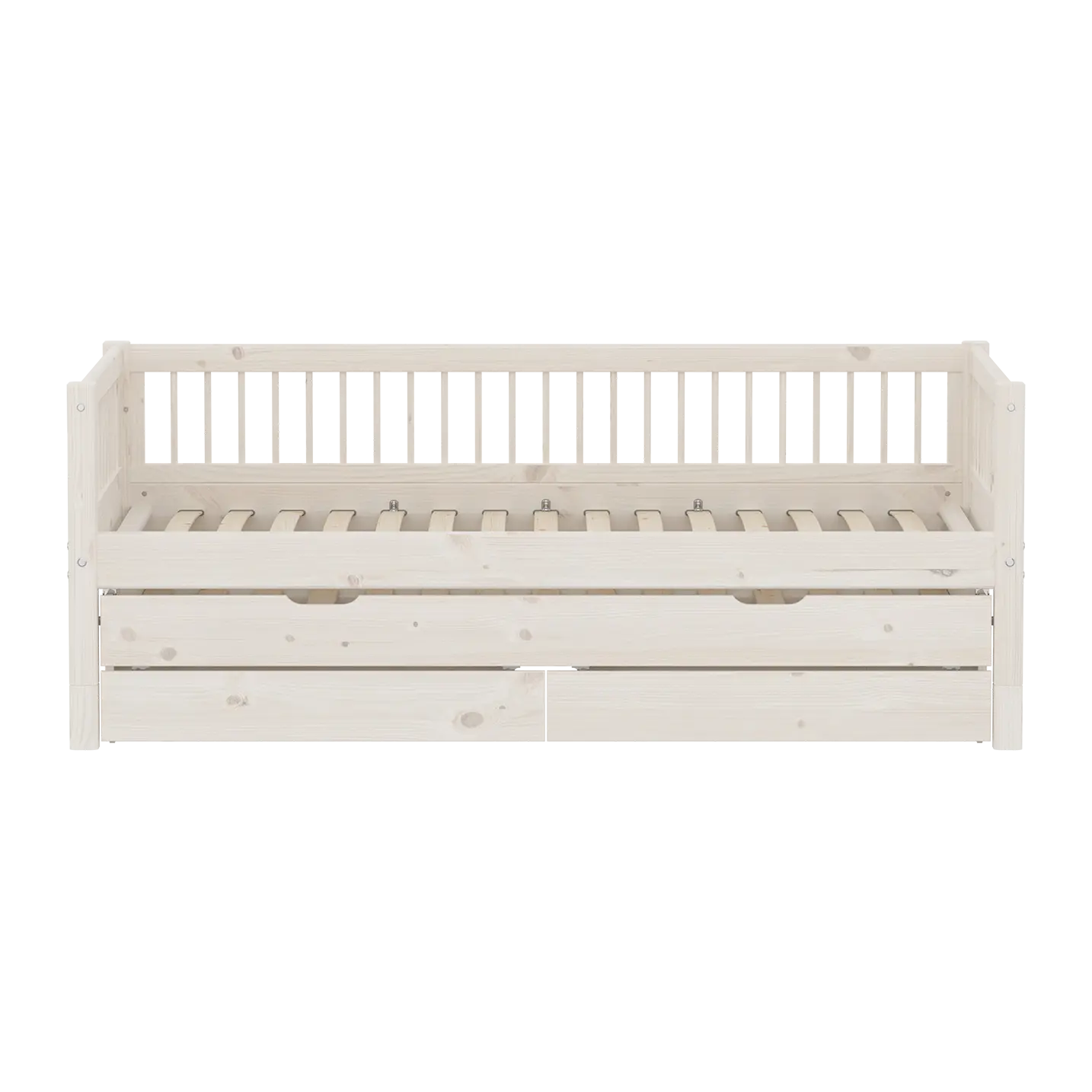 Single Bed with Pull-out Bed and Storage, 90x200 cm, White
