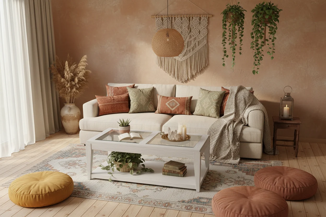 48 Solid Wood Coffee Table with Shelf and Casters - Sand
