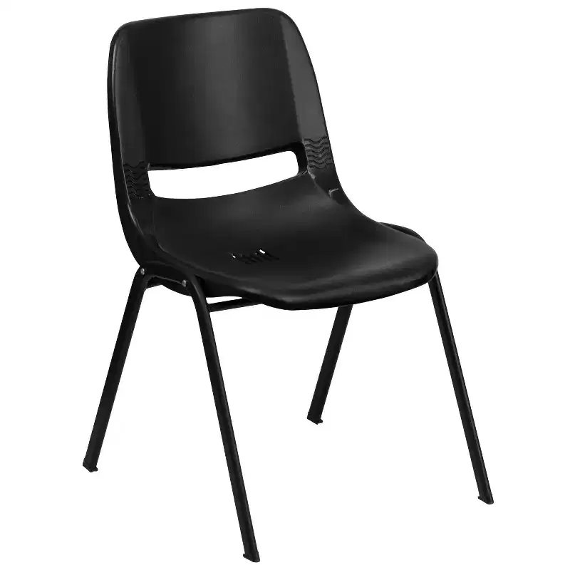 880 lb Capacity Ergonomic Shell Stack Chair with Metal Frame