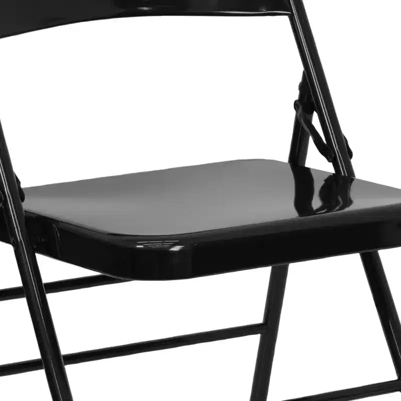 Emma and Oliver 4 Pack Triple Braced & Double Hinged Metal Folding Chair