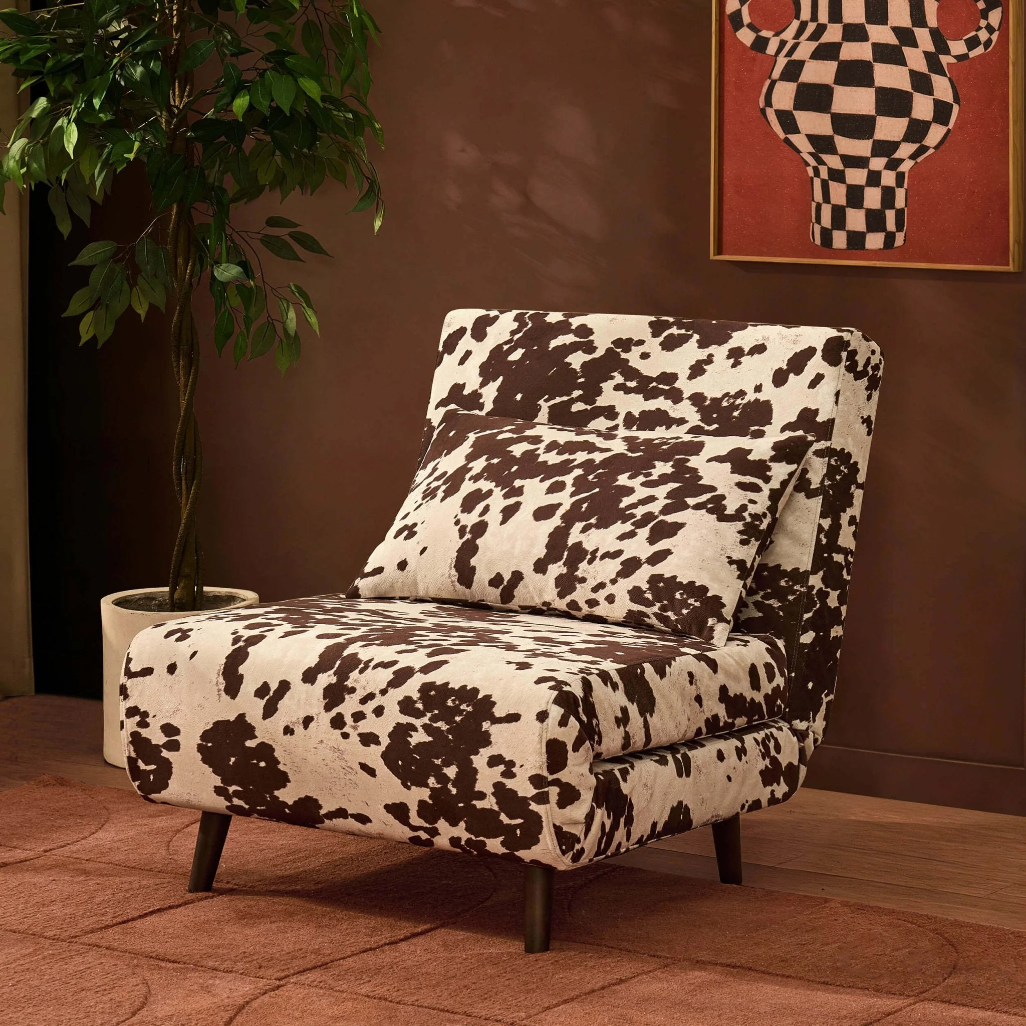 Single Sofa Bed - Brown