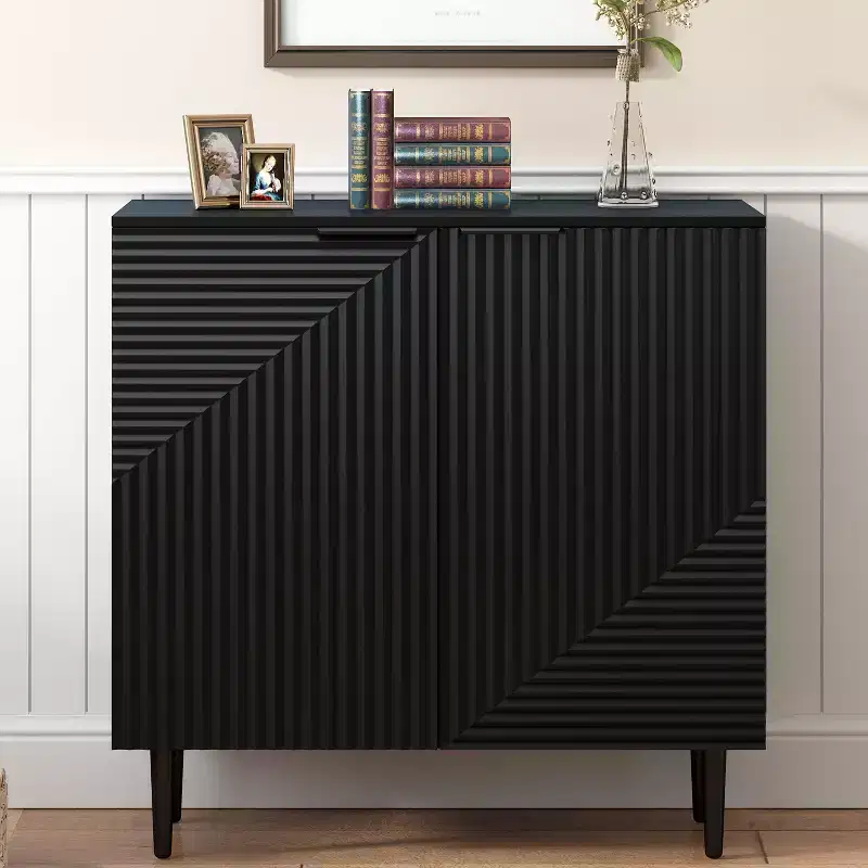 GDFStudio Alisha Modern 2 Door Storage Cabinet with Adjustable Shelves