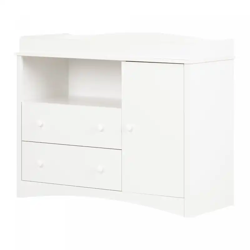 Peek-a-boo Changing Table With Drawers And Open Storage - Pure White