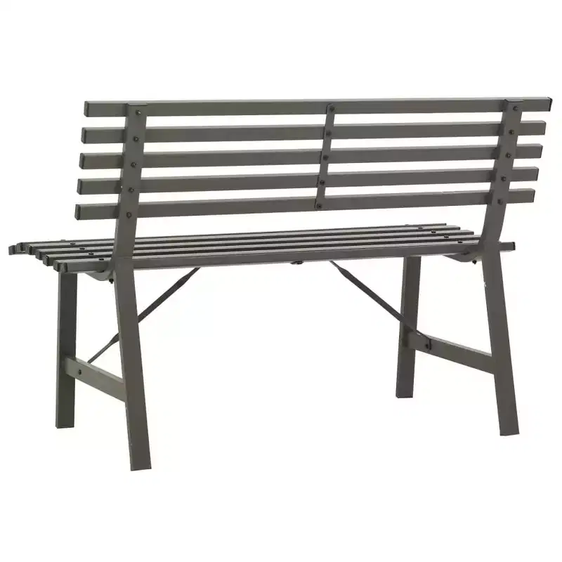 vidaXL Garden Bench Black Powder-coated steel Large Durable