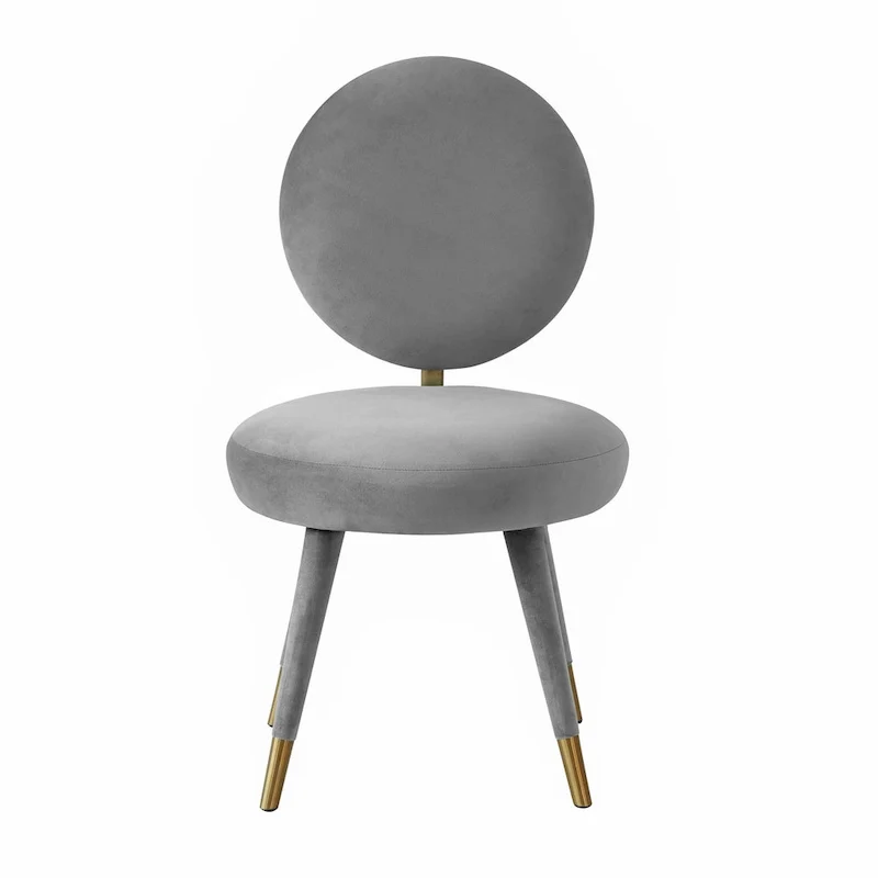 Kylie Oval-back Armless Velvet Dining Chair