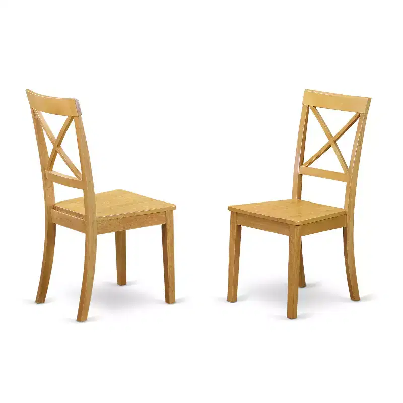 HomeStock Modern 5 Piece Round Dining Table Set Oak Finish