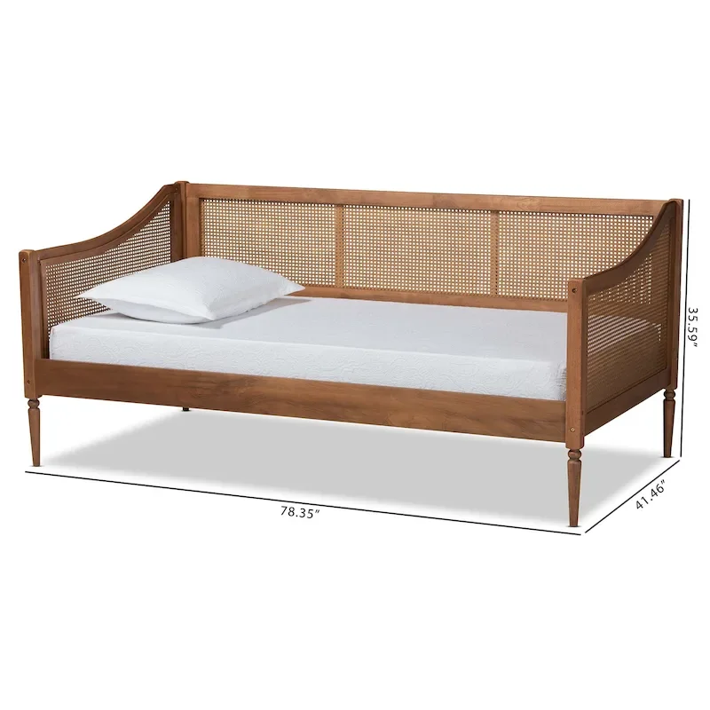 Mid-Century Modern Synthetic Rattan Daybed - Twin