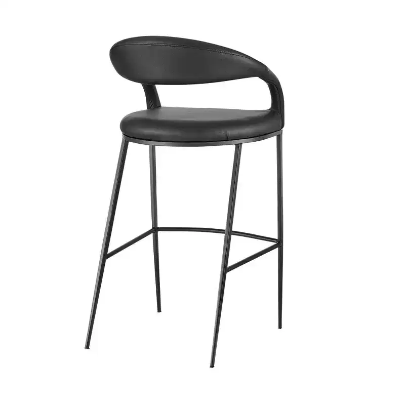 Armen Living 26 Ramona Iron and Faux Leather Counter Height Barstool