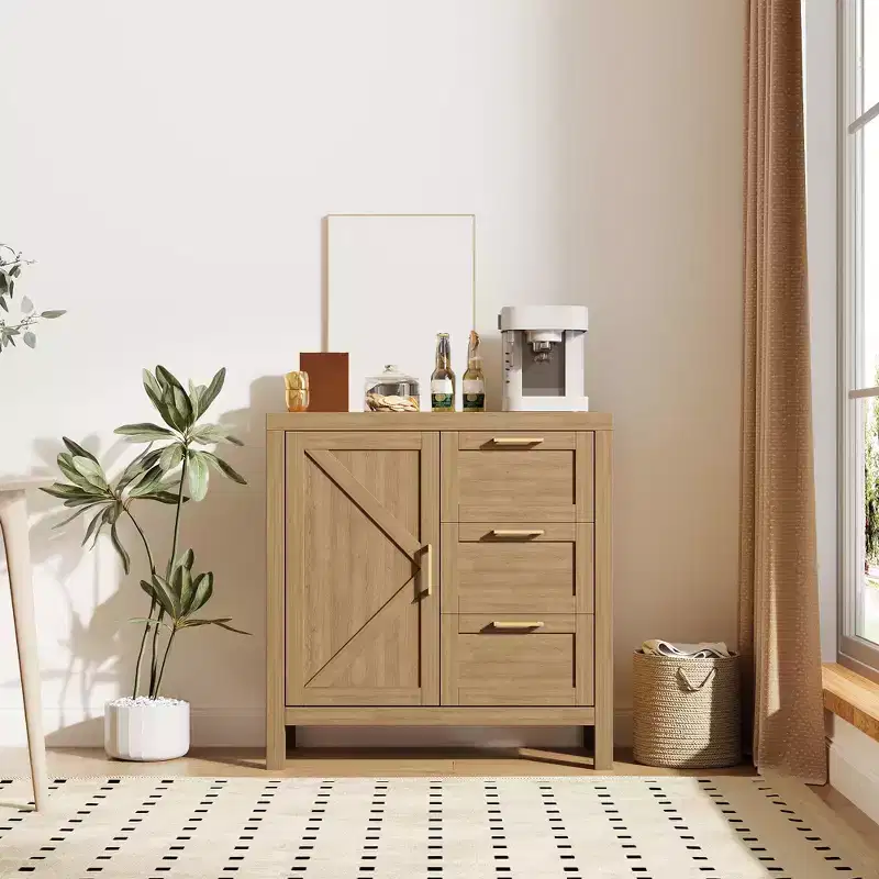 Buffet Cabinet Sideboard with Storage, Accent Storage Cabinet,Modern Buffet with Adjustable Shelves for Entryway Living Room Kitchen
