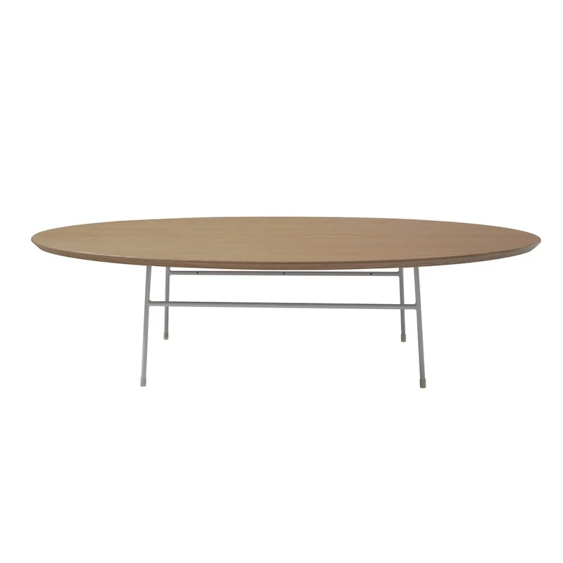 Modern Oval Accent Coffee Table with Powder-Coated Steel Frame for Living Room, Bedroom & Home Office