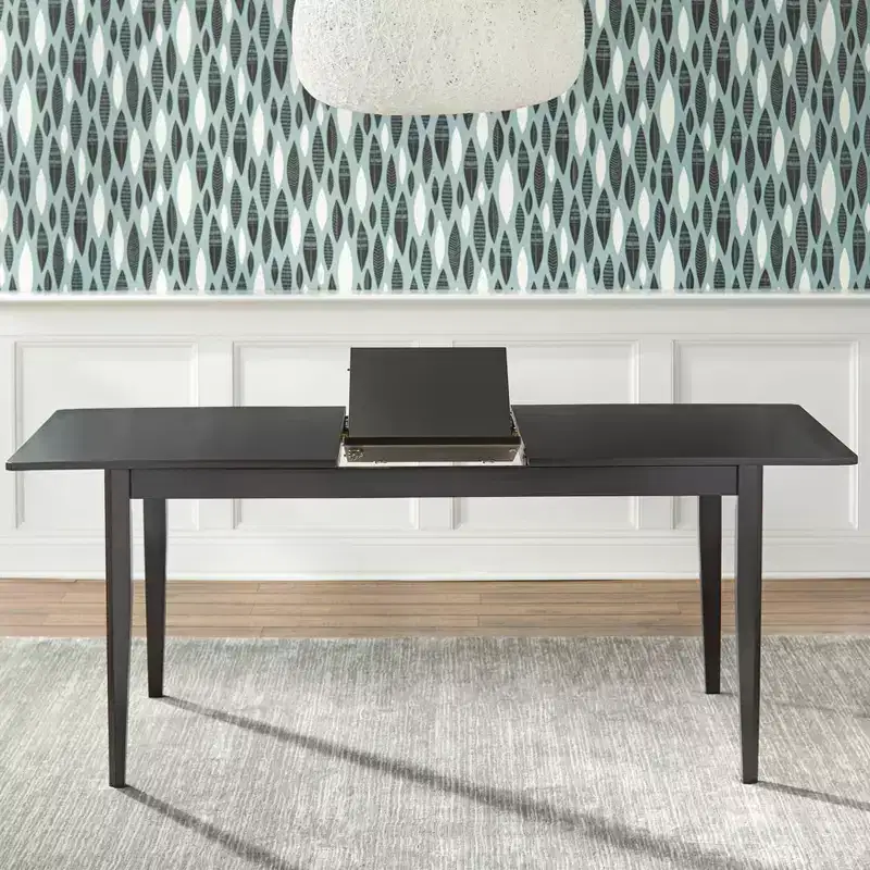 Butterfly Extendable Dining Table Dark Brown Rubberwood Seats 6