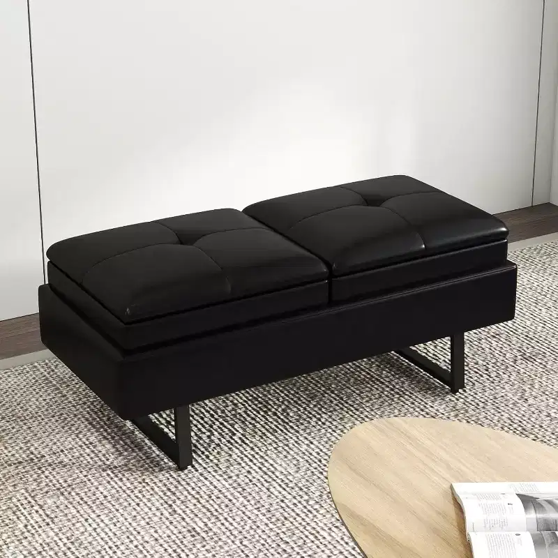 Kinsuite Reception Chairs Entryway Bench - Waiting Room Chair with PU Leather