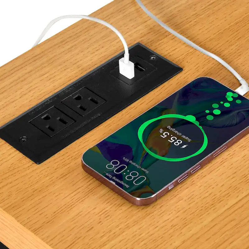 Moasis Large Rolling Kitchen Island Bakers Rack with Power Outlet, LED Light & Tall Shelf