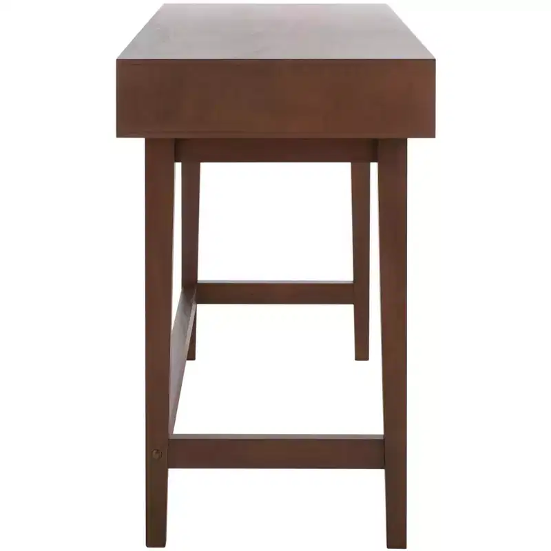 3-Drawer Wood Writing Desk with Ample Storage, Brown Finish
