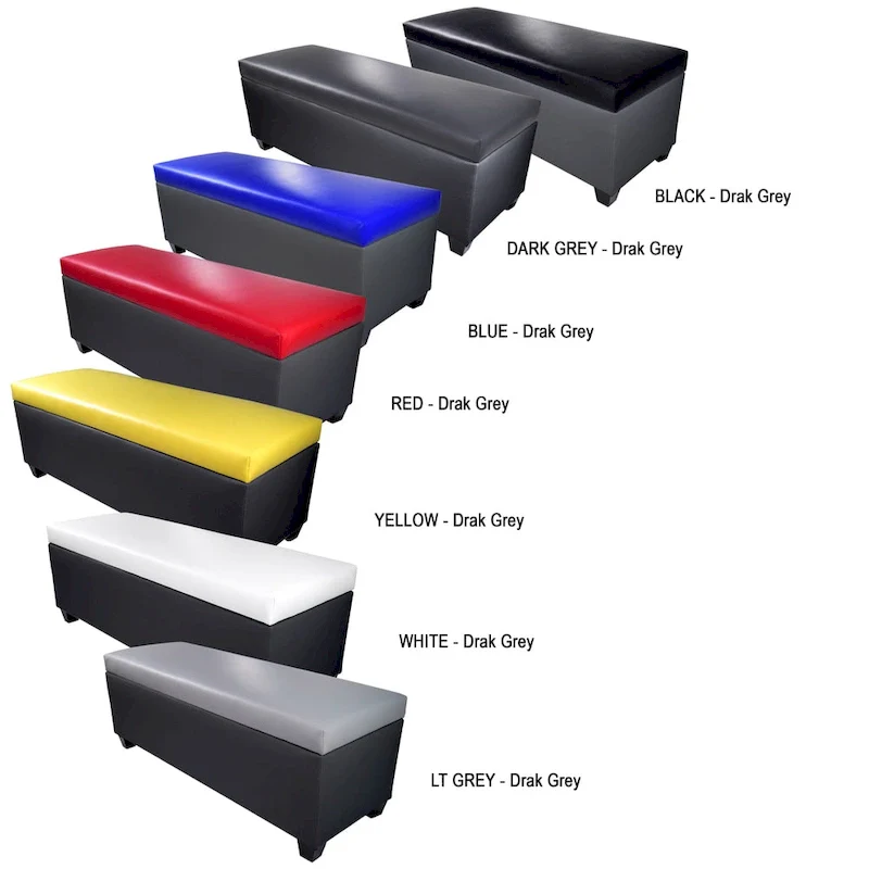 Retro Dark Grey Vinyl Shoe Storage Bench – Entryway Organizer